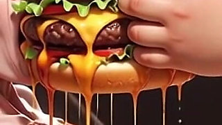 Extremely Skinny Girl Fed by Massive SSBBW - Extreme Feederism Contrast