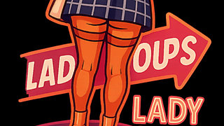 Exhibition in Micro Satin Skirt Without Panties and Transparent Pink Top in Public