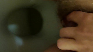 MILF Pee Close up View in the Toilet From Hairy Pussy