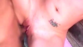 Experience vintage passion with a blonde on rustic machinery