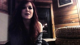 Cute curly brunette solo webcam masturbation