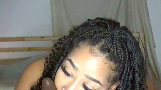 Ebony girl teasing herself until she squirts