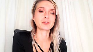 Close up with teen blonde sex doll rubbing her cunt