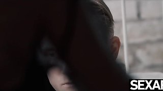 Magnificent Platinum-blonde and Adorable Dark haired Eat Each Others Puss to Climax