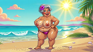 Sexy Big Boobs on Beach