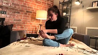 Leya And Tonya Record Foot Worship For Her Boyfriend – RF