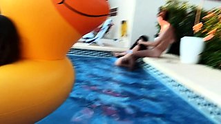 Blonde blowjob adoring skank facialized after hardcore fun