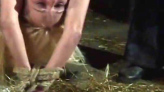 Witch Hangs Upside Down and Gets Drizzled with Black Wax