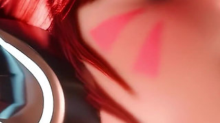 Horny D.va Fucks in the Washroom - Overwatch 3D Animation