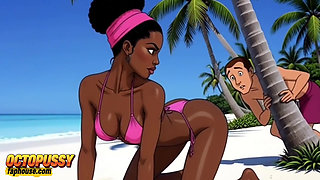 White Guy Fucked a Married Black Slut on a Wild Beach. Sexual Aftermath.