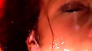 Redhead Slut Gets Massive Bukkake Facial From 20 Guys