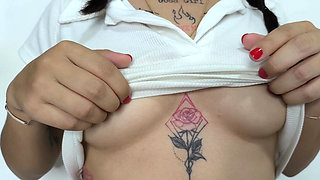 Schoolgirl: By teasing you with my skirt and my tiny waist, would you be my teacher?