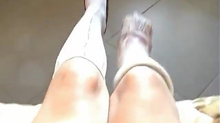 Playing with My Legcasted Foot and Nylon Socks