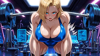 Android 18 Hentai Gym Tease - Big Tits Bounce Huge Ass Dirty Talk