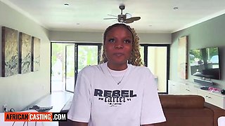 Immense Inborn Bosoms Black Teenage SLAMMED ROCK-HARD In Faux Modeling Audition