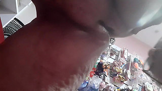 Woman happy to cum on a big thick cock