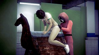 Extreme squid game vibrator fun in this wild parody