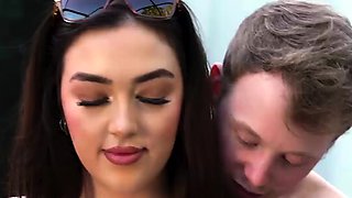 Poolside freeuse fun with hot housewife