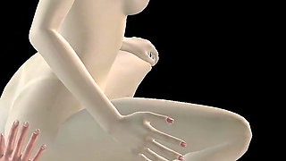 Animated 3D Porn - Beautiful Girl Riding Asian Man Dick in Pussy & Ass
