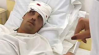 Nurse helps patient with anal after betraying his wife: Blowjob, Cowgirl  Brunette Porn