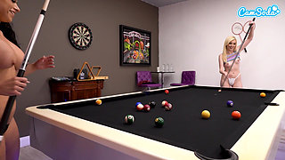 Amirah Sky and Lexi Lore Masturbate on the Pool Table