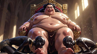 Huge BBW Mistress Foot Worship - Slaves Licking Her Feet to Ecstasy