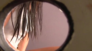 Skinny Brunette Gives Her First Gloryhole