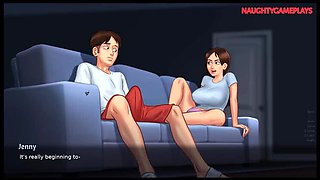 Lucky Guy Kisses Hot MILF Landlady & Gets Footjob From Girlfriend - Summertime Saga 3D Sex Animation