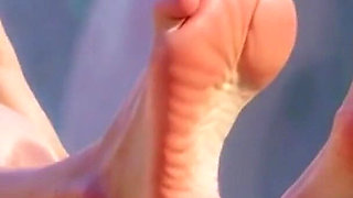 Giantess Old Granny Foot Slave Worship - Tiny Man Licking Her Giant Feet