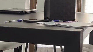 Secretary Masturbates at Work but Is Seen by Her Boss