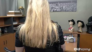 Glasses-Wearing MILF in Stockings Takes Hardcore Pounding on Office Desk