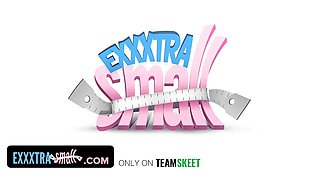 Small beauty leaves her jumping rope and leaps on dude's dong