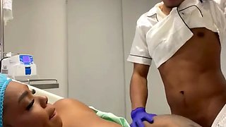 Horny doctor, fucks his patient, and leaves her tits full of milk