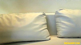 Reality Threesome: Two Fit Brunettes Ride Agents Thick Cock ( ) - James Brossman