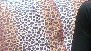 Ebony and Redhead Lesbians on the Leopard Sofa - Licking and Toys