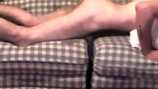 Twink Humping Sex Toy on Couch