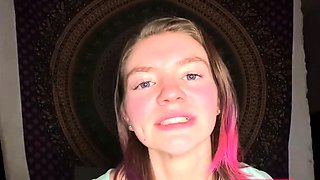 Smoking Weed Brunette Babe Counts Down to Cum