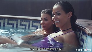 Canela Skin Dives into Poolside Passion with Lesbians