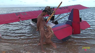 Passionate Fucking on the Beach with a Stunning Blonde with Big Tits