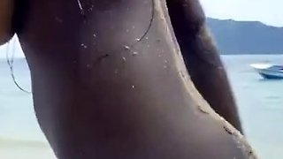 Public Flashing Of Big Natural Tits In The Moment Of Escape
