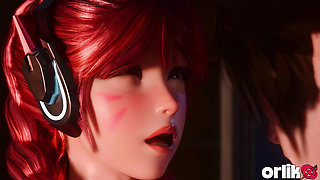 Horny D.va Fucks in the Washroom - Overwatch 3D Animation
