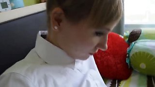 Angel The Dreamgirl Horny Selfie Creampie in Office with High Heels and Nylons