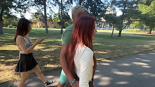 Teen dream: Pornos Dan & Lucky pound Megan and Mia in a wild outdoor orgy