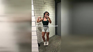 18yo Gym Pussy Explodes with Cum Leak