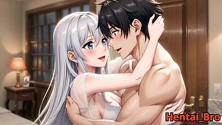 Sensual Silver-Haired Couple - Intimate Bedroom Passion