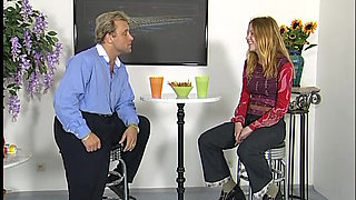 Teen blonde doing casting
