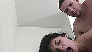 Brunette MILF Takes Deep Anal on Couch