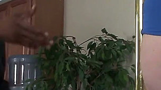Holly strips and then she milks my throbbing cock