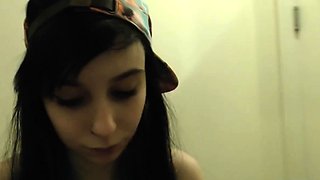 Petite Teen, 18, Secretly Masturbating in Public toilet