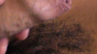 Fucking a Hairy Whore in Africa and Cumming Inside Her Hole